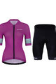 HOLOKOLO Tricoul și pantaloni scurți de ciclism - RAINBOW LADY - negru/roz