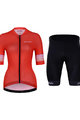 HOLOKOLO Tricoul și pantaloni scurți de ciclism - RAINBOW LADY - roșu/negru