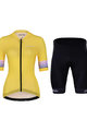 HOLOKOLO Tricoul și pantaloni scurți de ciclism - RAINBOW LADY - galben/negru