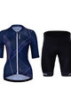 HOLOKOLO Tricoul și pantaloni scurți de ciclism - SPARKLE LADY - negru/albastru