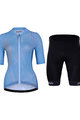 HOLOKOLO Tricoul și pantaloni scurți de ciclism - SPARKLE LADY - negru/albastru deschis