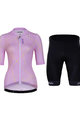 HOLOKOLO Tricoul și pantaloni scurți de ciclism - SPARKLE LADY - negru/roz