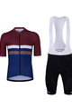 HOLOKOLO Tricoul și pantaloni scurți de ciclism - SPORTY - albastru/negru/bordo