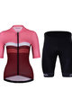 HOLOKOLO Tricoul și pantaloni scurți de ciclism - SPORTY LADY - roz/bordo/negru