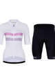 HOLOKOLO Tricoul și pantaloni scurți de ciclism - SPORTY LADY - negru/alb/roz