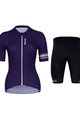 HOLOKOLO Tricoul și pantaloni scurți de ciclism - EXCITED ELITE LADY - negru/albastru