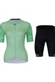 HOLOKOLO Tricoul și pantaloni scurți de ciclism - FRESH ELITE LADY - verde/negru