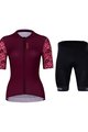 HOLOKOLO Tricoul și pantaloni scurți de ciclism - GLORIOUS ELITE LADY - negru/mov/roz