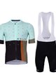 HOLOKOLO Tricoul și pantaloni scurți de ciclism - GRATEFUL ELITE - negru/albastru deschis