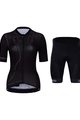 HOLOKOLO Tricoul și pantaloni scurți de ciclism - PLAYFUL ELITE LADY - negru