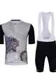 HOLOKOLO Tricoul și pantaloni scurți de ciclism - AMAZING ELITE - gri/alb/negru