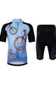 HOLOKOLO Tricoul și pantaloni scurți de ciclism - BIKERS KIDS - albastru/negru/alb