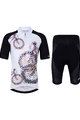 HOLOKOLO Tricoul și pantaloni scurți de ciclism - BIKERS KIDS - negru/alb
