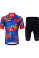 HOLOKOLO Tricoul și pantaloni scurți de ciclism - CARS KIDS - negru/roșu/albastru