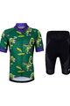 HOLOKOLO Tricoul și pantaloni scurți de ciclism - DINOSAURS KIDS - verde/negru