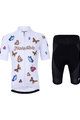 HOLOKOLO Tricoul și pantaloni scurți de ciclism - BUTTERFLIES KIDS - alb/negru