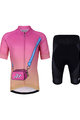 HOLOKOLO Tricoul și pantaloni scurți de ciclism - CANDYBAG KIDS - negru/galben/roz
