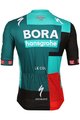 LE COL Tricou de ciclism cu mânecă scurtă - BORA HANSGROHE 2022 - negru/roșu/verde