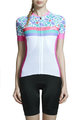 MONTON Tricou de ciclism cu mânecă scurtă - QUIET TIME LADY  - roz/alb