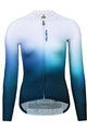 MONTON Tricou de ciclism cu mânecă lungă de vară - TWILIGHT LADY SUMMER - alb/albastru