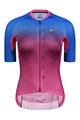 MONTON Tricou de ciclism cu mânecă scurtă - NEON LADY - roșu/albastru