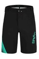 MONTON Pantaloni scurți de ciclism fără bretele - SPLAT MTB - negru/turcoaz