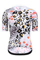 MONTON Tricou de ciclism cu mânecă scurtă - LEOPARD LADY - negru/alb/roz