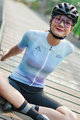 MONTON Tricou de ciclism cu mânecă scurtă - COLOR FLOW LADY - curcubeu/alb