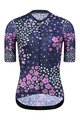 MONTON Tricoul și pantaloni scurți de ciclism - PLUM FLOWER LADY - negru/mov