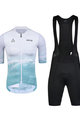 MONTON Tricoul și pantaloni scurți de ciclism - BEACH  - albastru/alb/negru