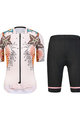 MONTON Tricoul și pantaloni scurți de ciclism - BLOOMS LADY - portocaliu/negru