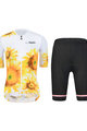 MONTON Tricoul și pantaloni scurți de ciclism - SUNFLOWER LADY - alb/negru/galben
