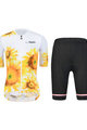 MONTON Tricoul și pantaloni scurți de ciclism - SUNFLOWER LADY - negru/galben/alb