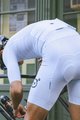 MONTON Pantaloni scurți de ciclism cu bretele - SKULL - alb