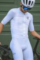 MONTON Pantaloni scurți de ciclism cu bretele - SKULL - alb