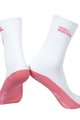 MONTON Șosete clasice de ciclism - SKULL - alb/roz