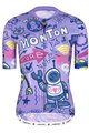 MONTON Tricou de ciclism cu mânecă scurtă - ROBOTS LADY - mov/albastru/galben