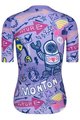 MONTON Tricou de ciclism cu mânecă scurtă - ROBOTS LADY - mov/albastru/galben
