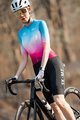 MONTON Tricou de ciclism cu mânecă scurtă - SKULL NORTHERNLIGHTS LADY - albastru/bordo/roz