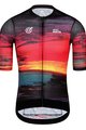 MONTON Tricou de ciclism cu mânecă scurtă - SKULL SUNSET - negru/roșu