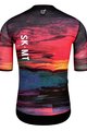 MONTON Tricou de ciclism cu mânecă scurtă - SKULL SUNSET - negru/roșu