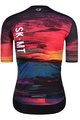 MONTON Tricou de ciclism cu mânecă scurtă - SKULL SUNSET LADY - galben/roșu/negru/albastru