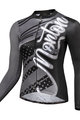 MONTON Tricou de ciclism cu mânecă lungă de vară - FERNYARN LADY SUMMER - negru/gri