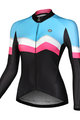 MONTON Tricou de ciclism cu mânecă lungă de vară - WINLAN LADY WINTER - roz/negru/albastru