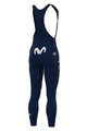 ALÉ Pantaloni de ciclism lungi cu bretele - MOVISTAR 2021 WINTER - albastru