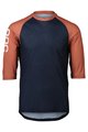 POC Tricou de ciclism cu mânecă scurtă - MTB PURE 3/4 - albastru/portocaliu