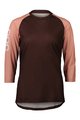 POC Tricou de ciclism cu mânecă scurtă - MTB PURE 3/4 LADY - maro/roz