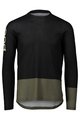POC Tricou de ciclism cu mânecă lungă de vară - MTB PURE - verde/negru