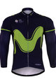 BONAVELO Tricou de cilism pentru iarnă cu mânecă lungă - MOVISTAR 2017 WINTER - verde/albastru