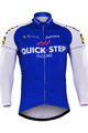 Tricou de cilism pentru iarnă cu mânecă lungă - QUICKSTEP 2017 WNT - alb/albastru